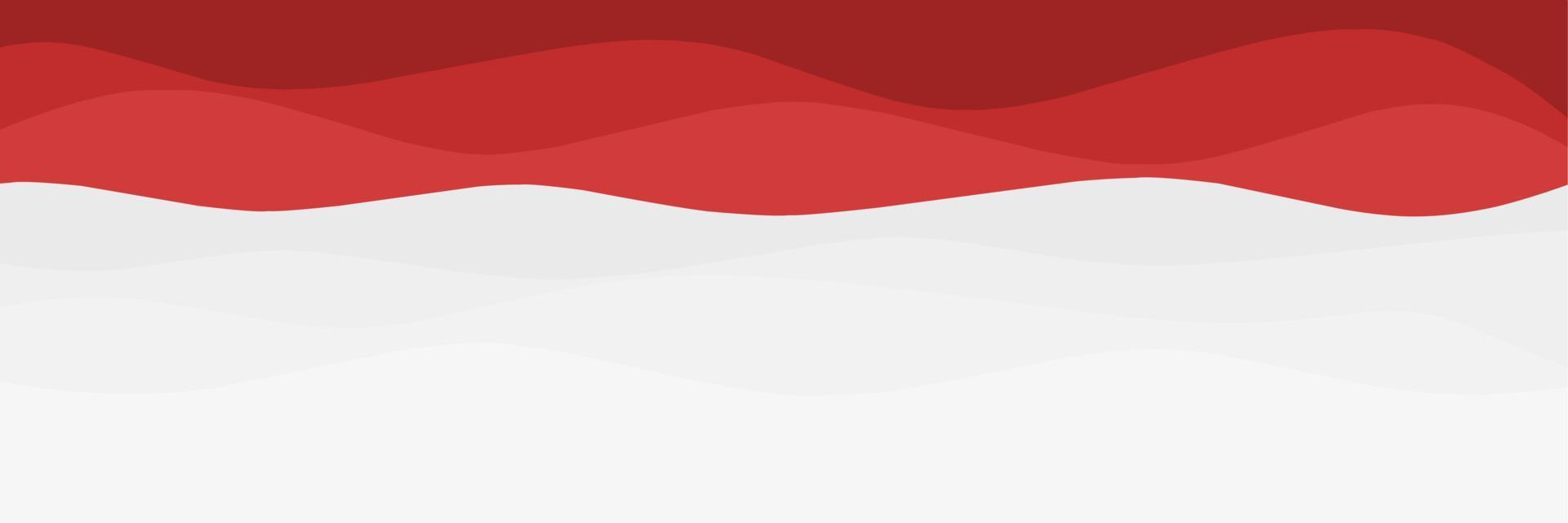 abstract wavy red and white minimalist banner template vector