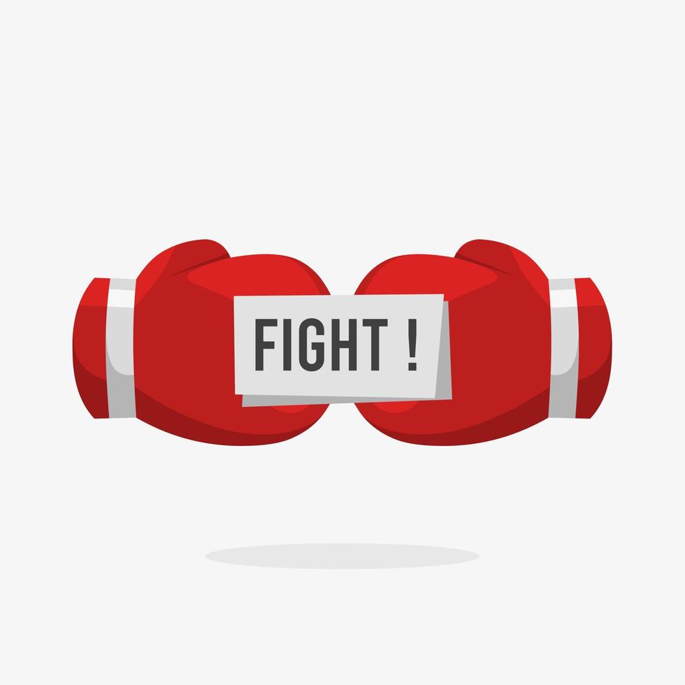 un par de guantes de boxeo rojos con las palabras lucha vector