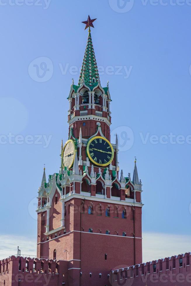 Spasskaya tower of the Kremlin on the Red Square in Moscow photo