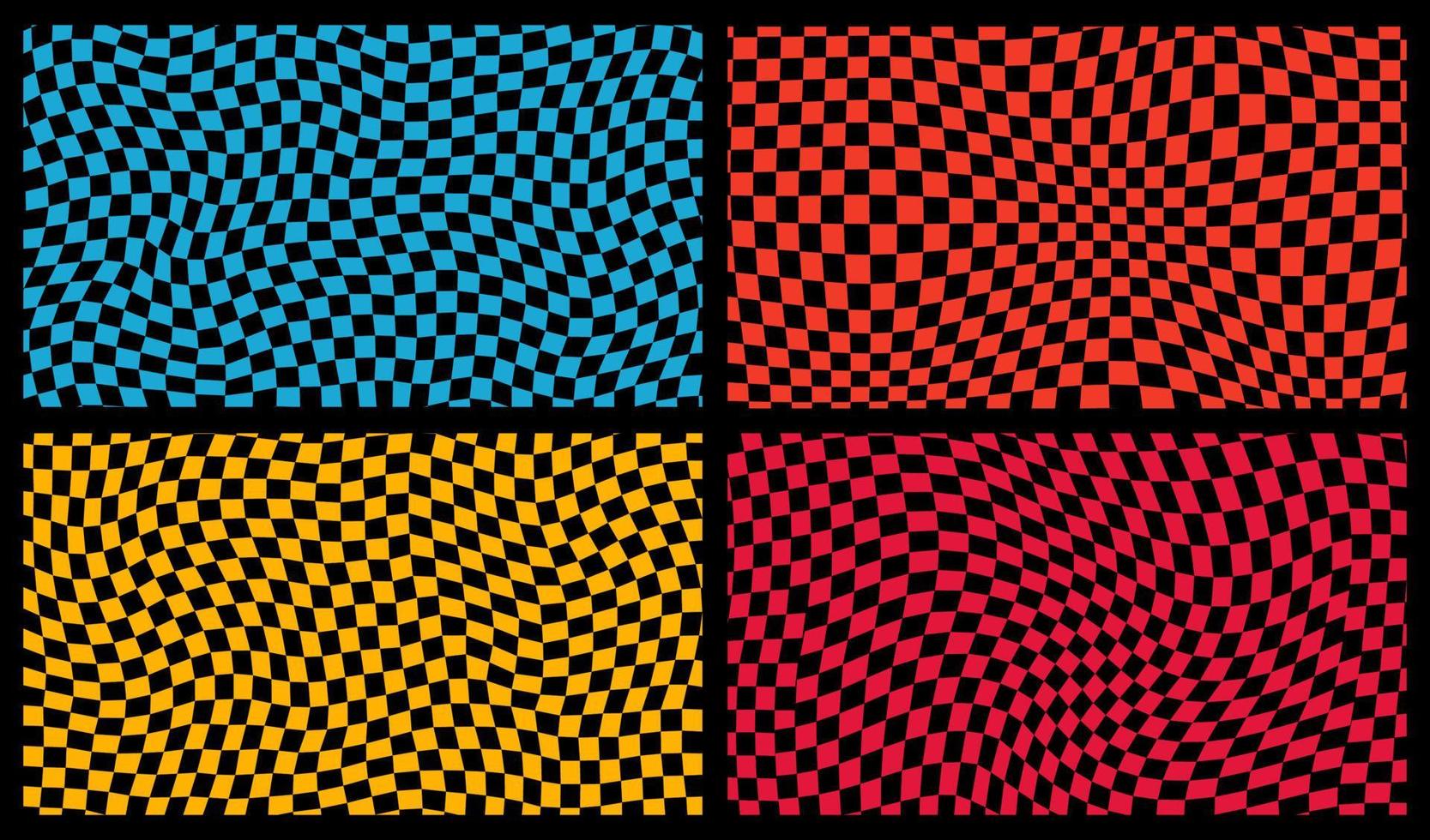 Groovy retro pattern background in psychedelic checkered backdrop style. A chessboard in a minimalist abstract design with a 60s 70s aesthetic vibe. hippie style y2k. funky print vector illustration