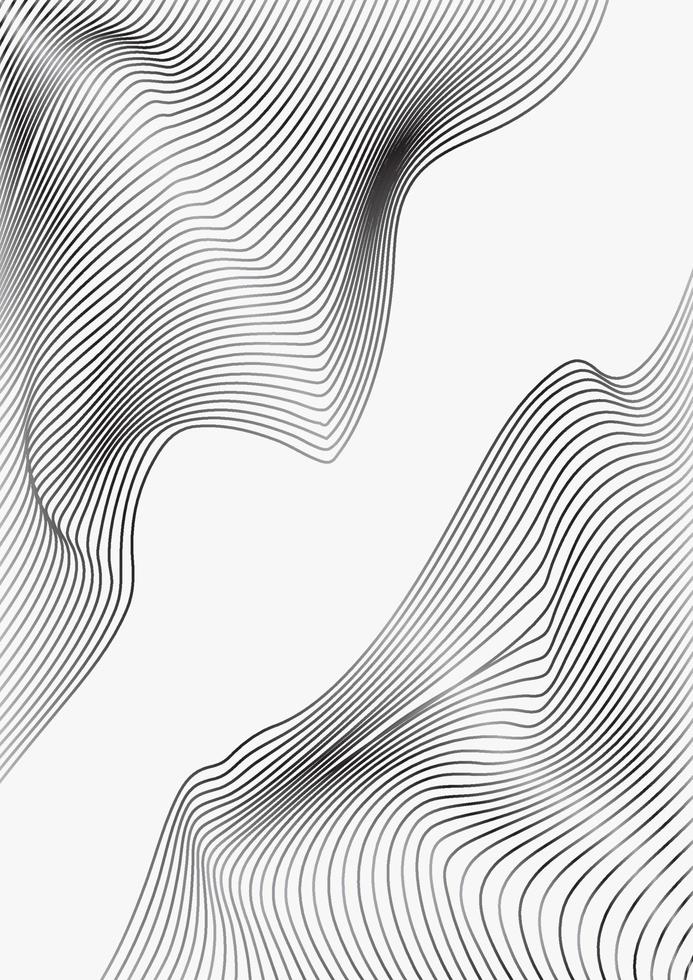 Abstract wave texture black line on white background vector