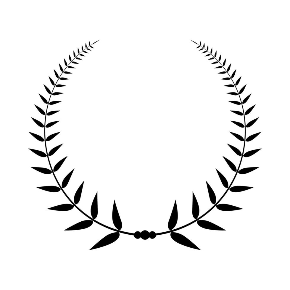 Laurel wreath black color isolated vector