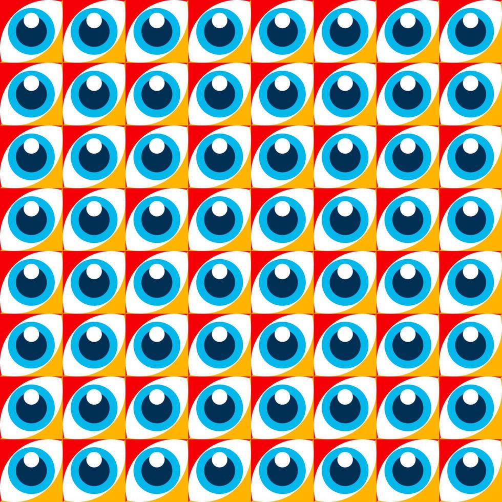 Abstract bauhaus eyes pattern minimal 20s vector
