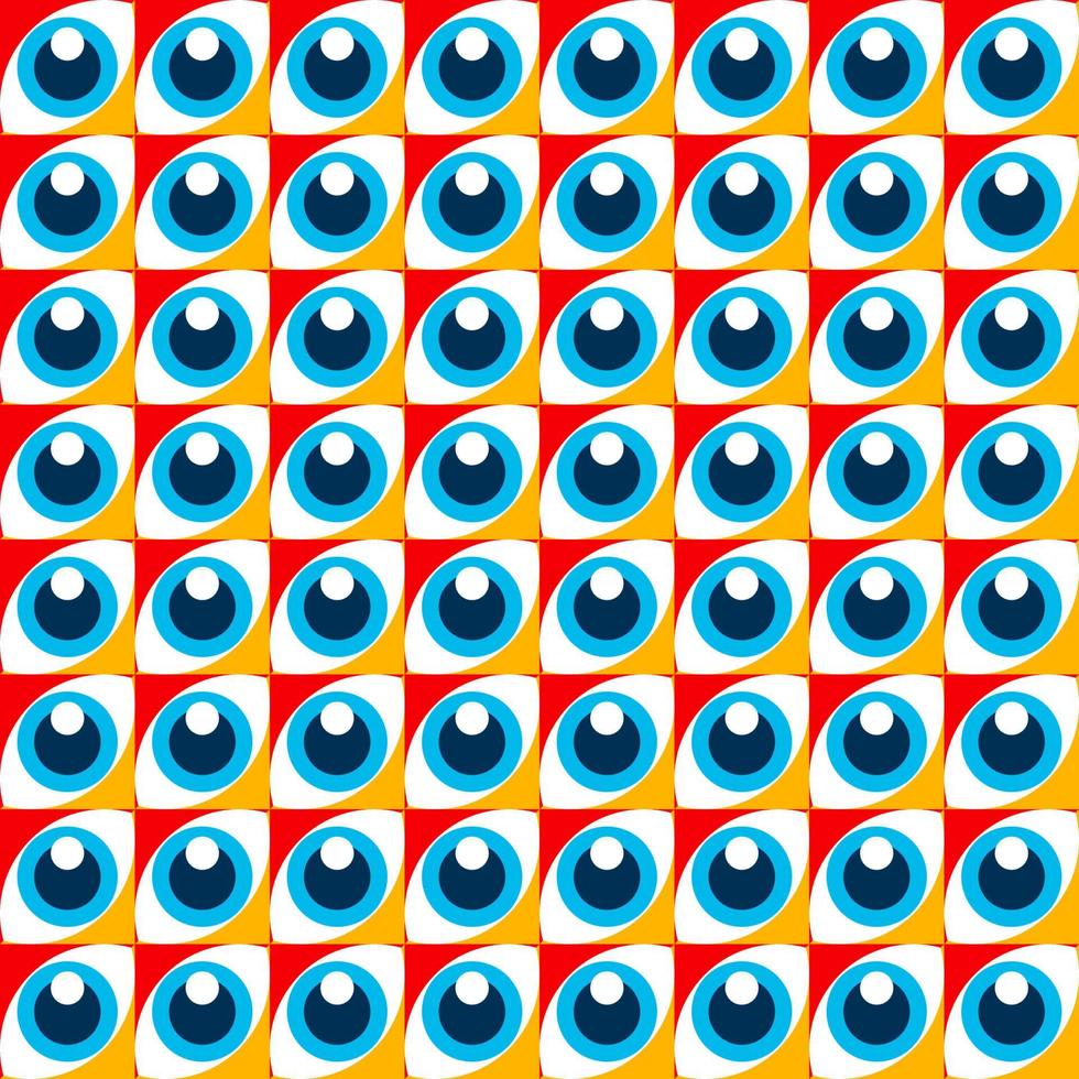 Abstract bauhaus eyes pattern minimal 20s vector