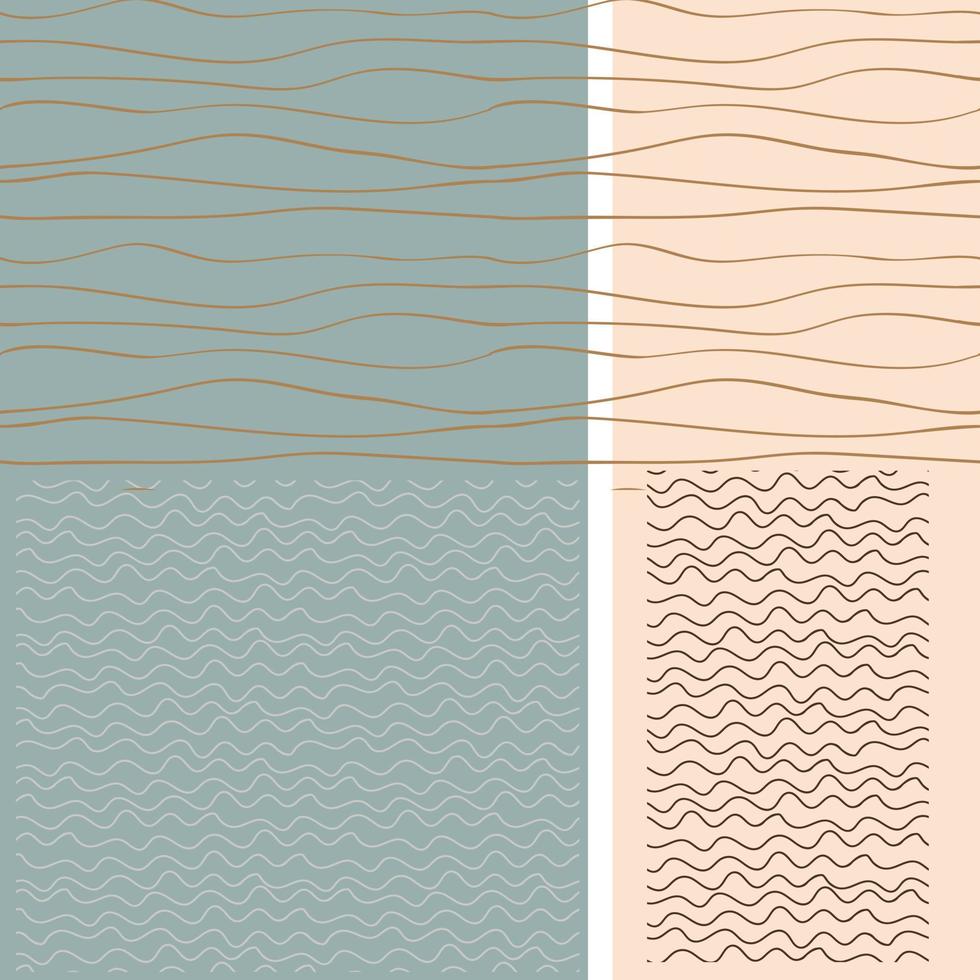 conjunto de olas del mar. patrones impecables en colores blanco, turquesa y azul oscuro. ilustración vectorial vector