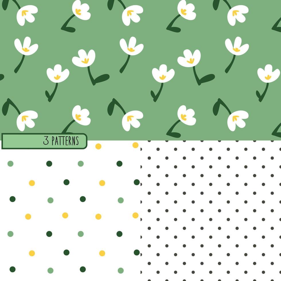 Seamless spring pattern and additions to it. It can be used for wallpaper, pattern filling, web page background, surface textures. Vector