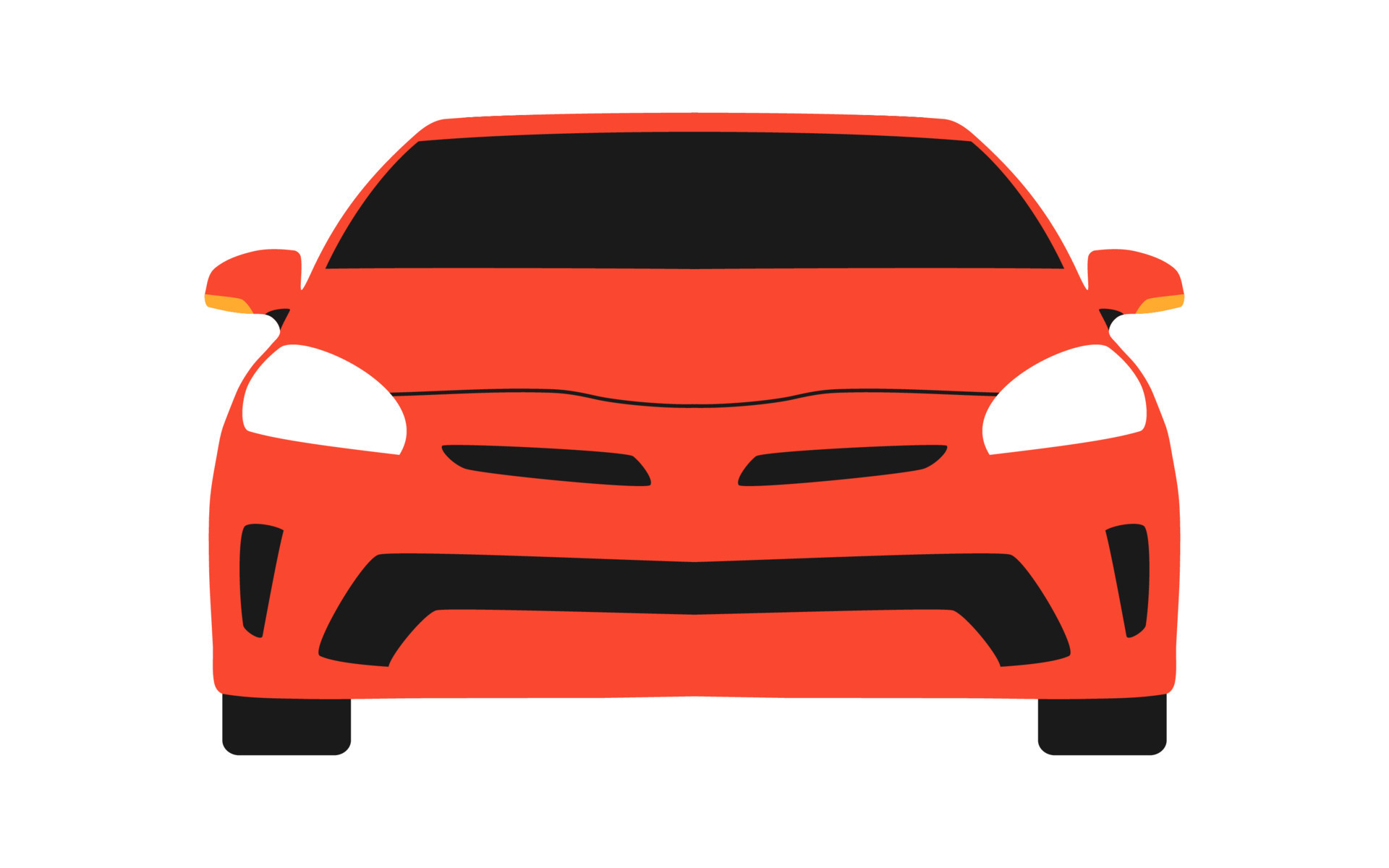 Car vector front view red color 10598025 Vector Art at Vecteezy