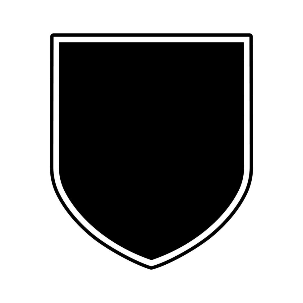 Vector shield black color isolated on white background