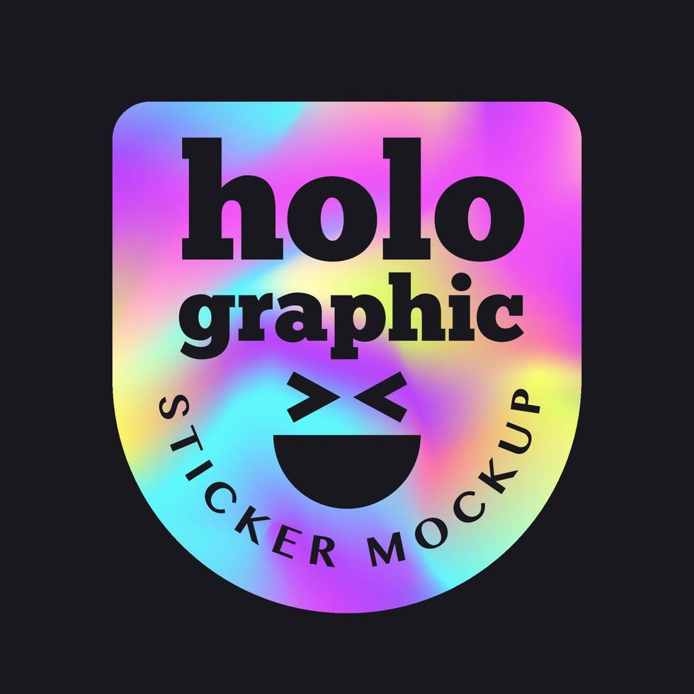 Holographic sticker vector template colorful