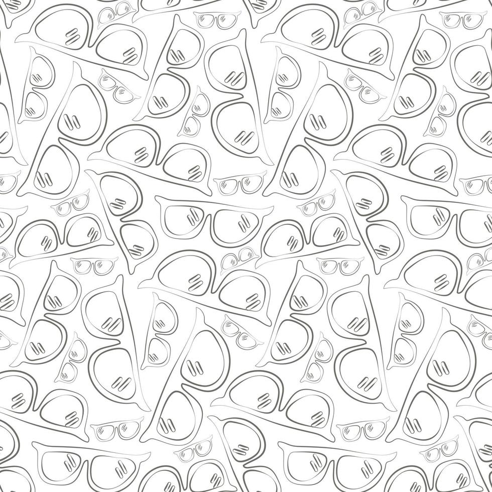 A pattern of sunglasses and their contours. Sketch, sketch Illustration for children. Printing, textiles, print. vector