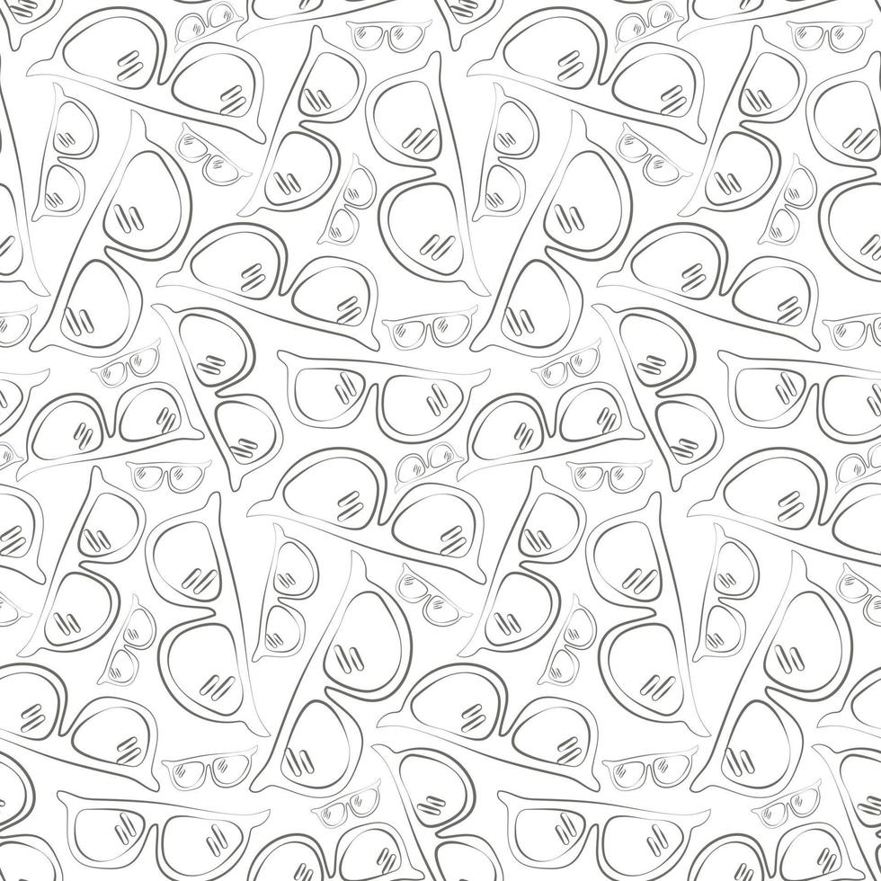 A pattern of sunglasses and their contours. Sketch, sketch Illustration for children. Printing, textiles, print. vector