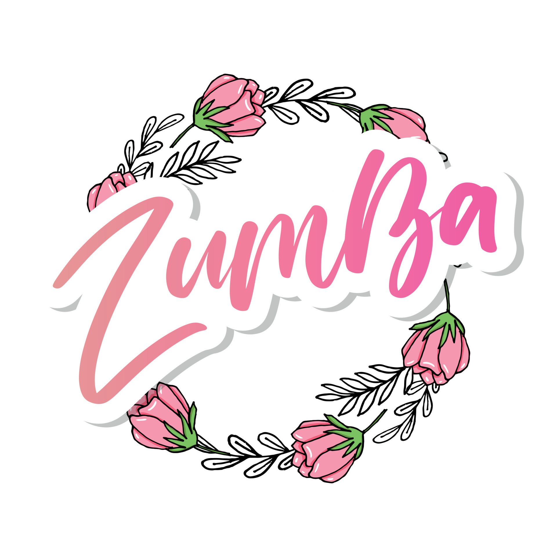 Zumba dance studio text. Calligraphy word banner design. Aerobic fitness.  Vector hand lettering Illustration on white background. 10598504 Vector Art  at Vecteezy