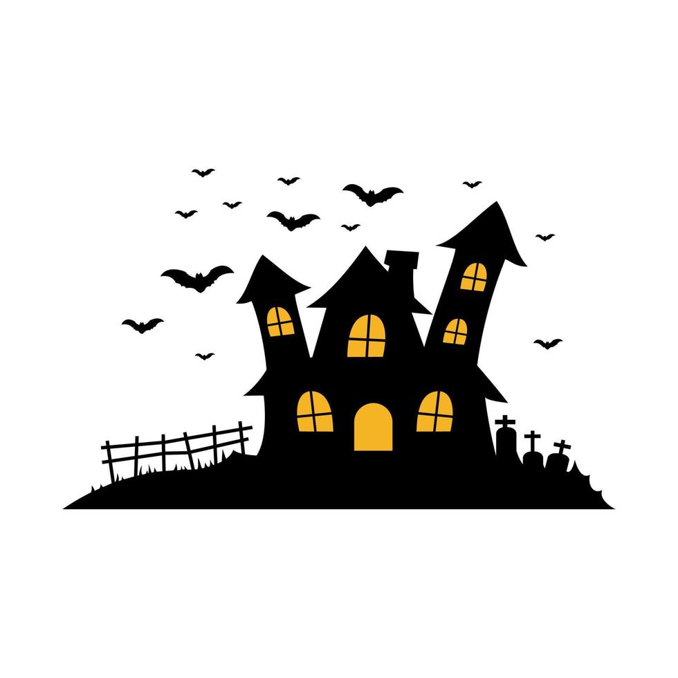 castillo halloween silueta vector