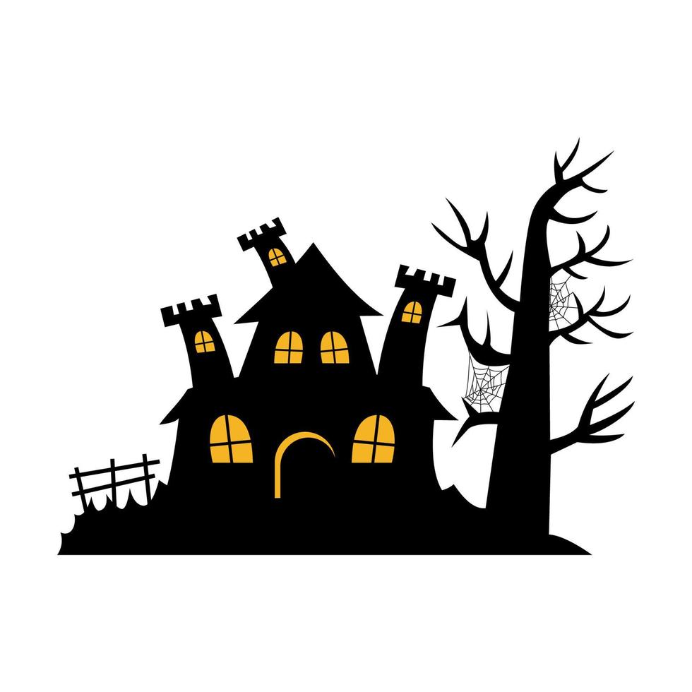 castillo halloween silueta vector