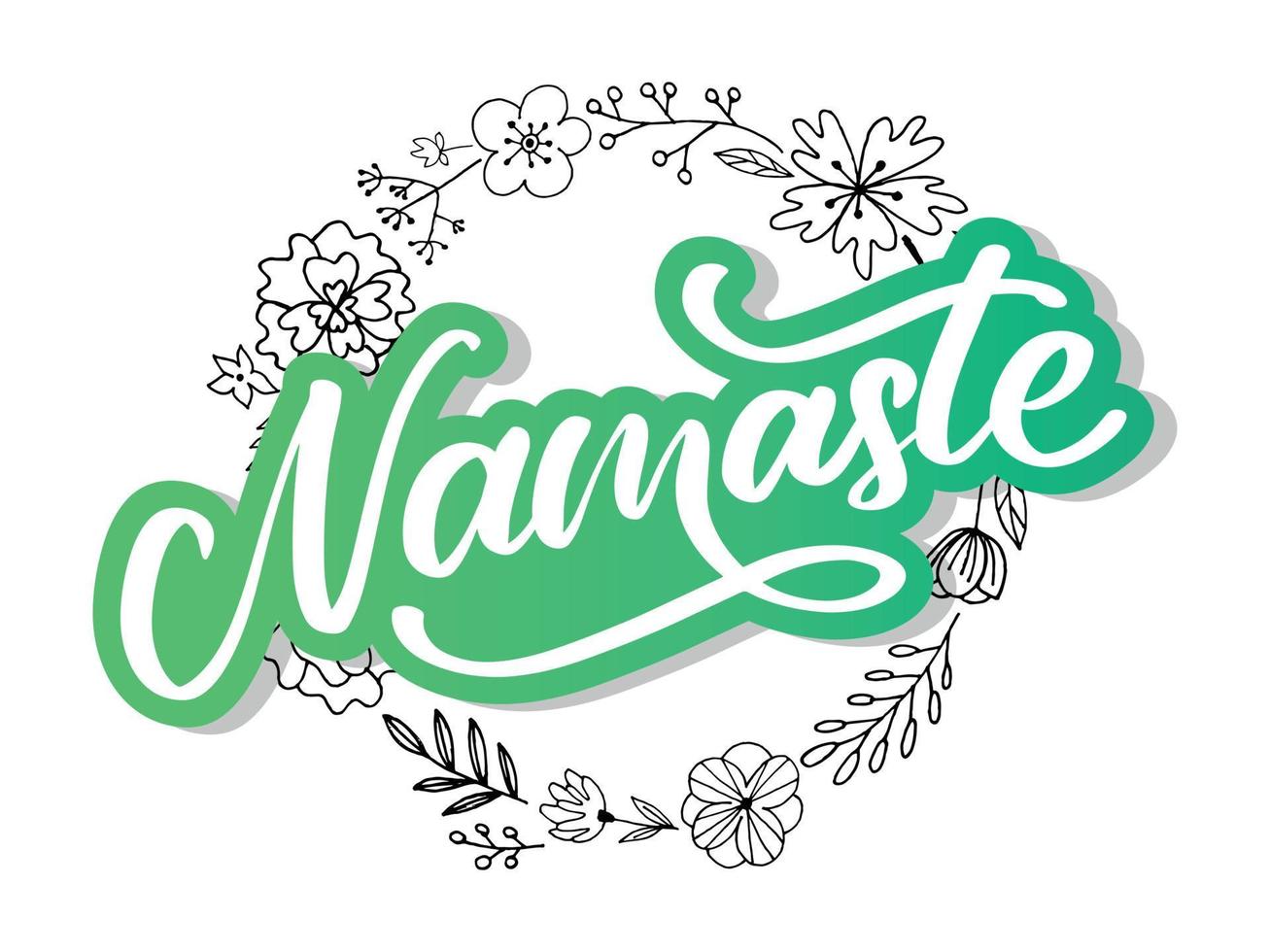 namaste letras saludo indio, hola en hindi camiseta diseño caligráfico con letras a mano. tipografía vectorial inspiradora. vector