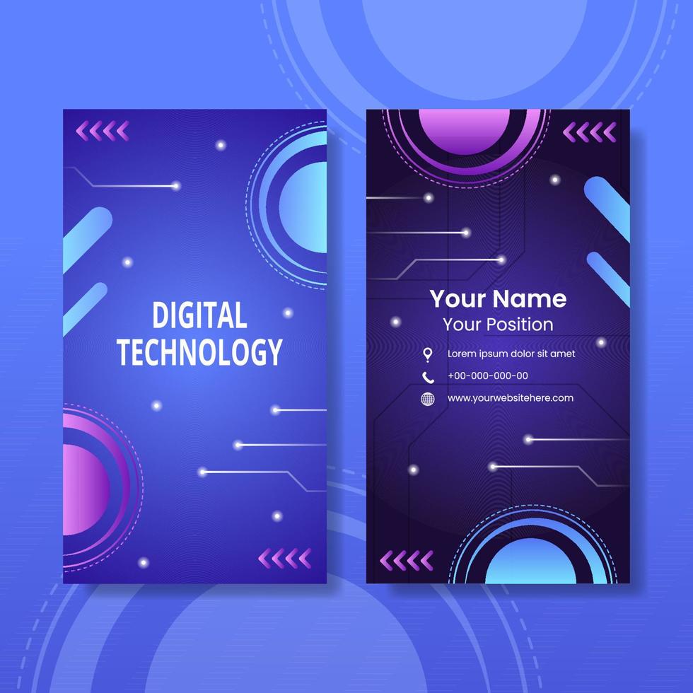 Technology Card Vertical Template Hand Drawn Cartoon Flat Illustration vector