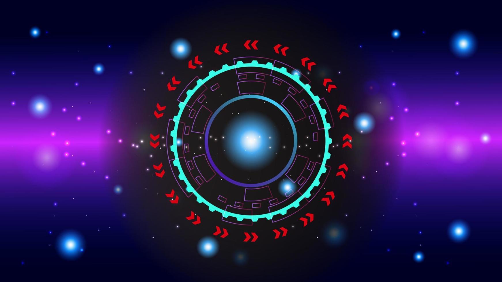 UI Hi-tec interface blue abstract digital technology with glowing particles, vector illustration