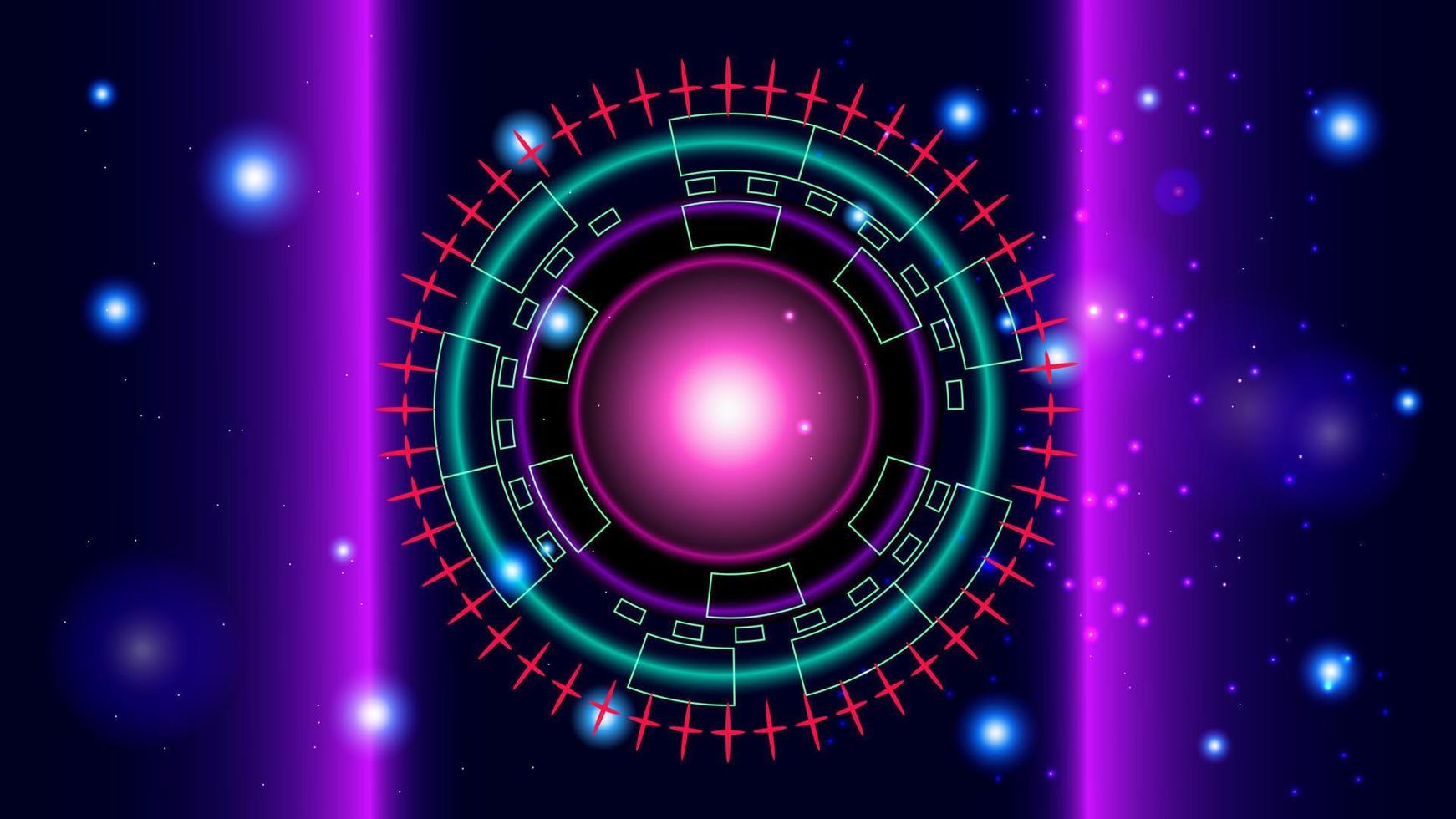 UI Hi-tec interface blue abstract digital technology with glowing particles, vector illustration