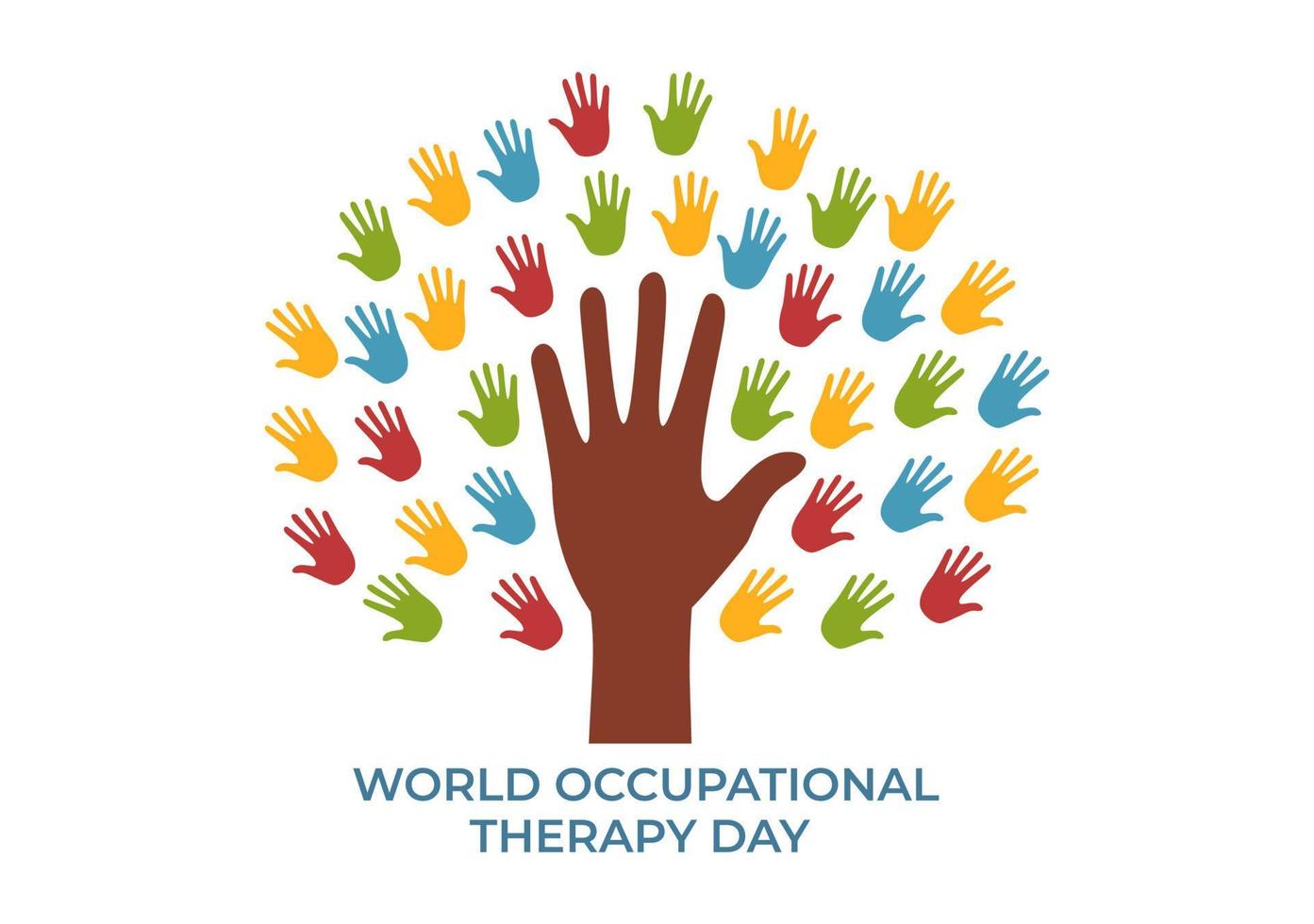 celebración del día mundial de la terapia ocupacional ilustración plana de dibujos animados dibujados a mano con fisioterapeutas para mantener y recuperar la salud vector