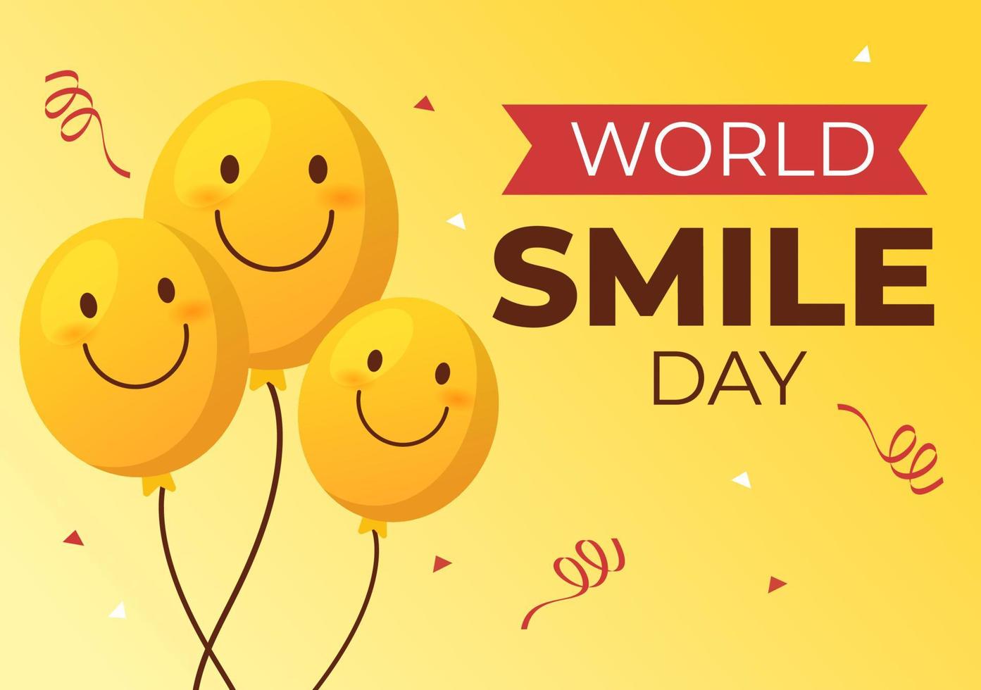 World Smile Day Hand Drawn Cartoon Illustration with Smiling Expression and Happiness Face in Flat Style Background vector