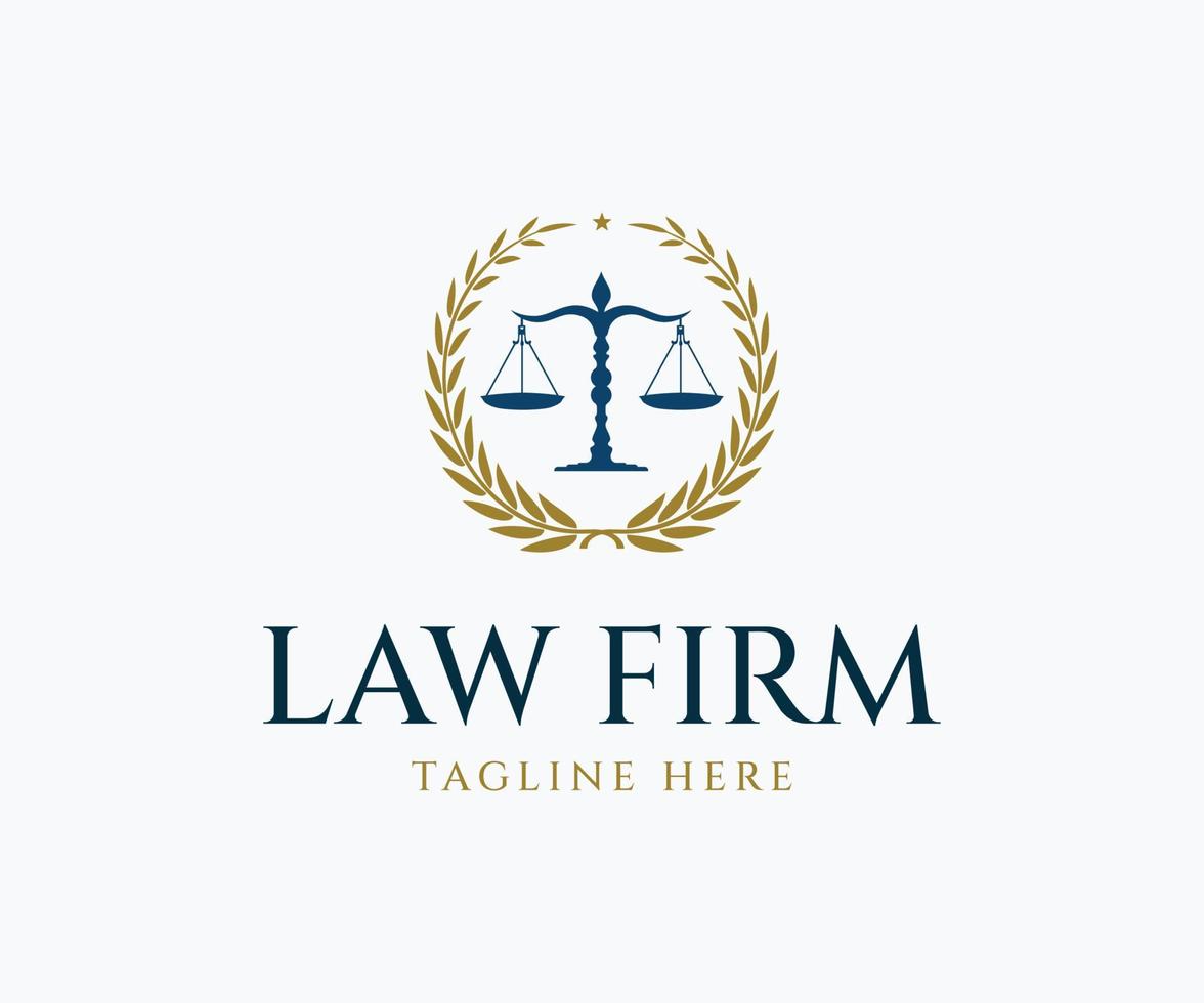 plantilla de logotipo de bufete de abogados moderno vector
