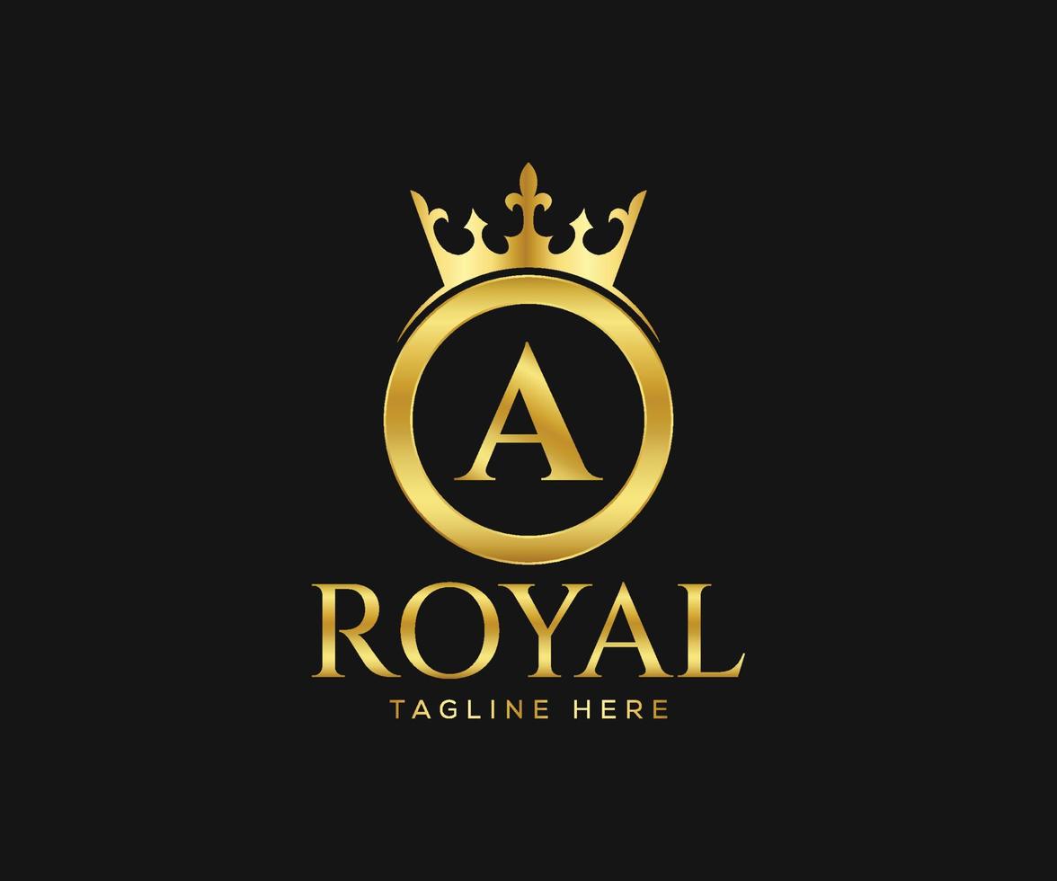 Luxurious Royal Logo Design. Letter A Logo Design Template. vector