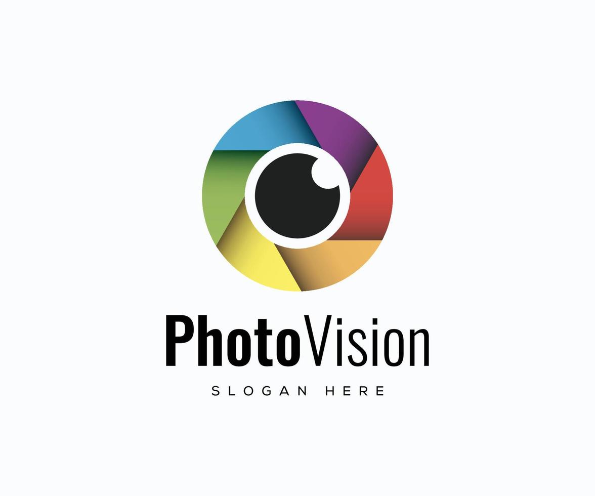 Shutter Eye Logo Design Concept. Eye Shot Vector Logo Template.