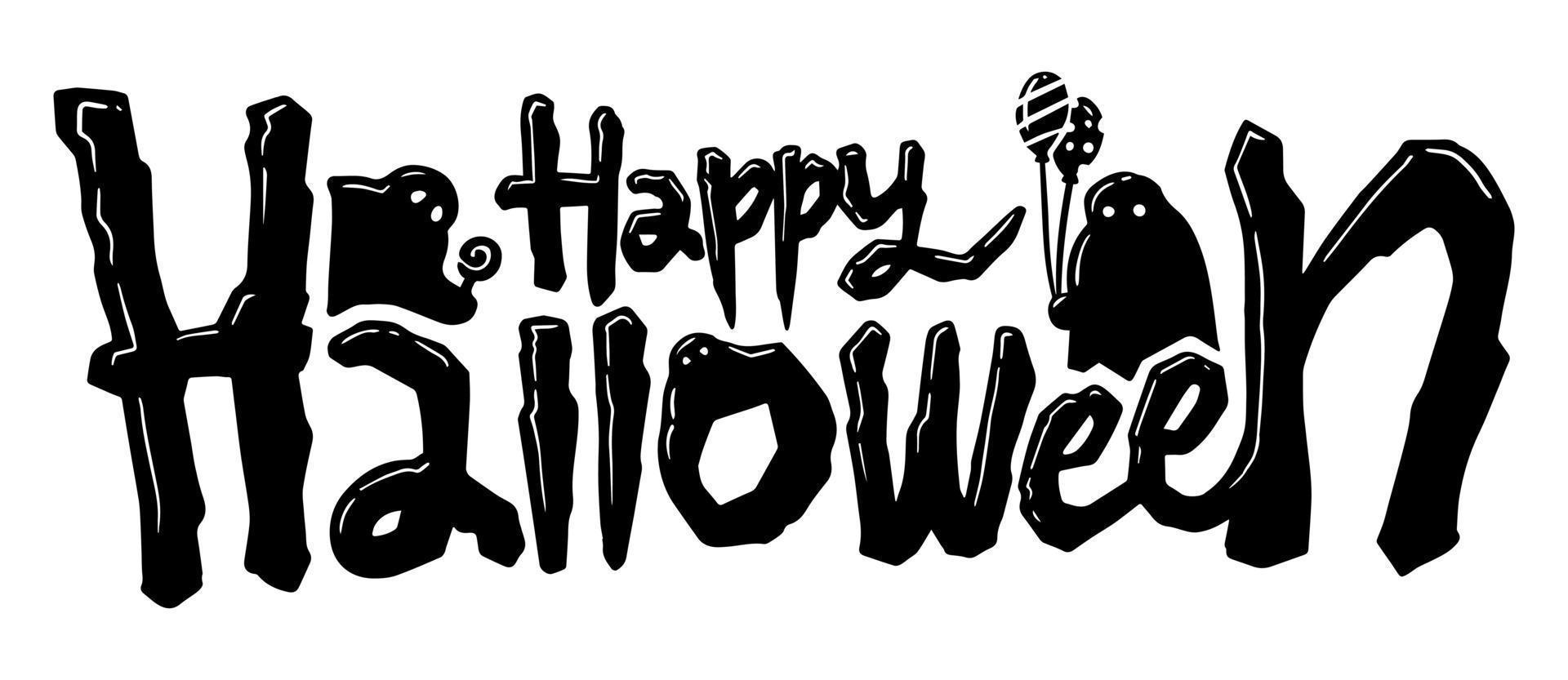 feliz halloween texto diseño, vector