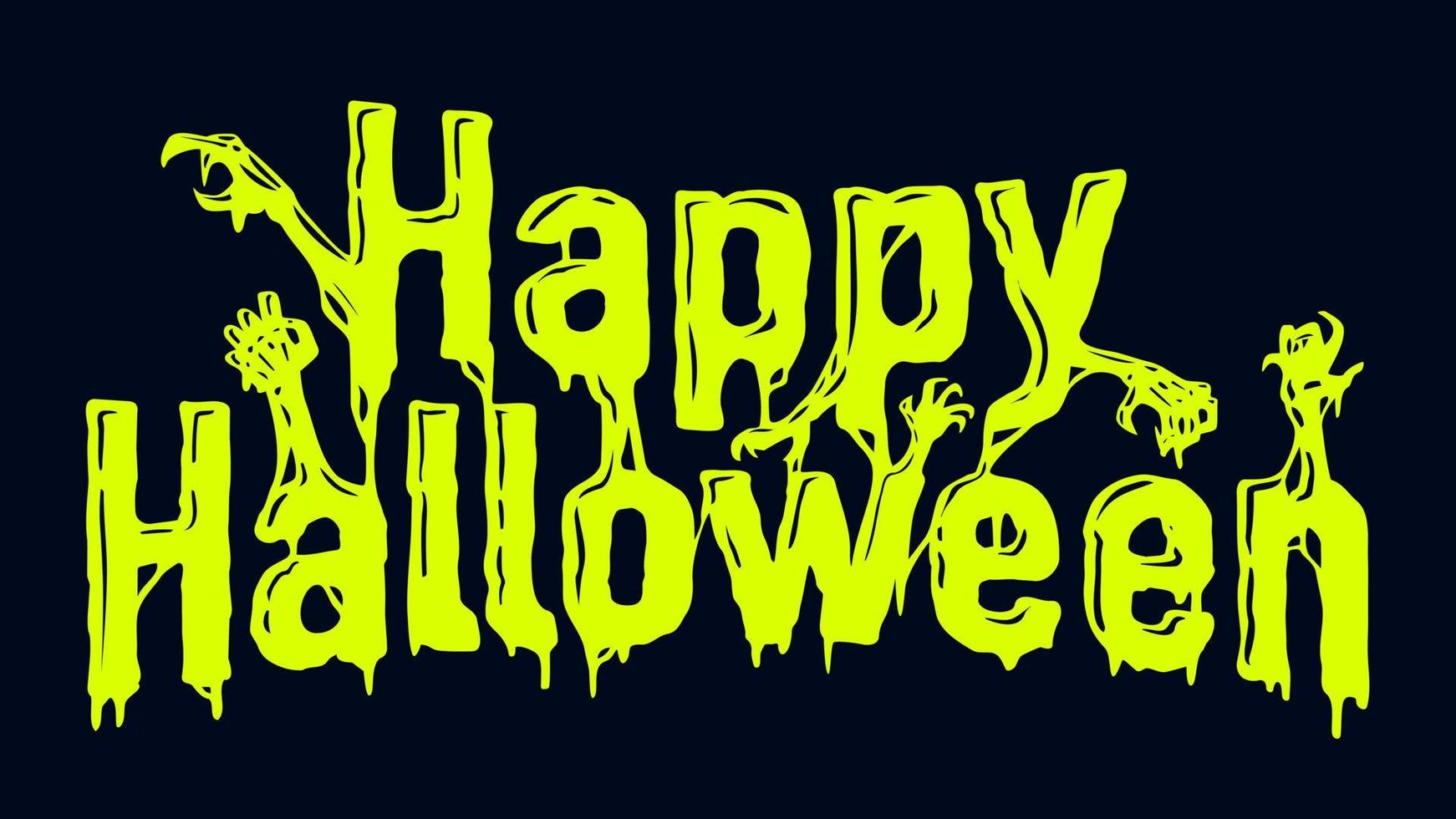 Happy Halloween Text Design, Vector
