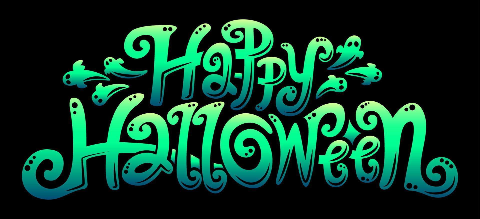 feliz halloween texto diseño, vector