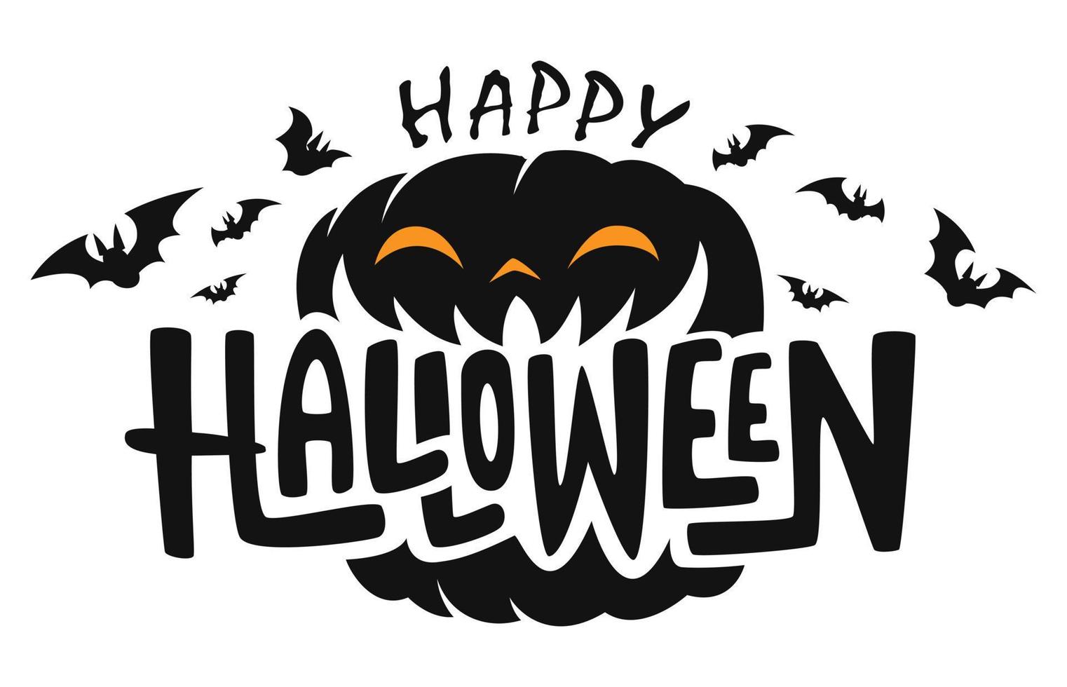 Happy Halloween Text Design, Vector