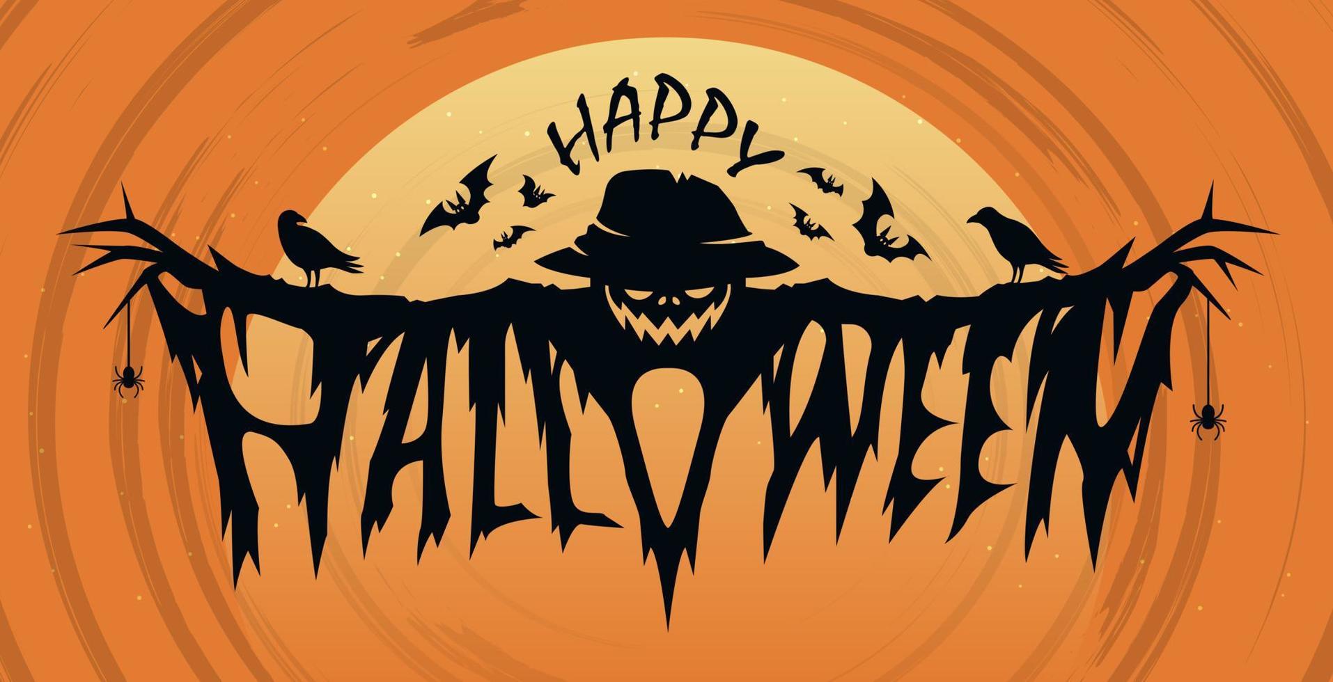 diseño de texto feliz halloween vector