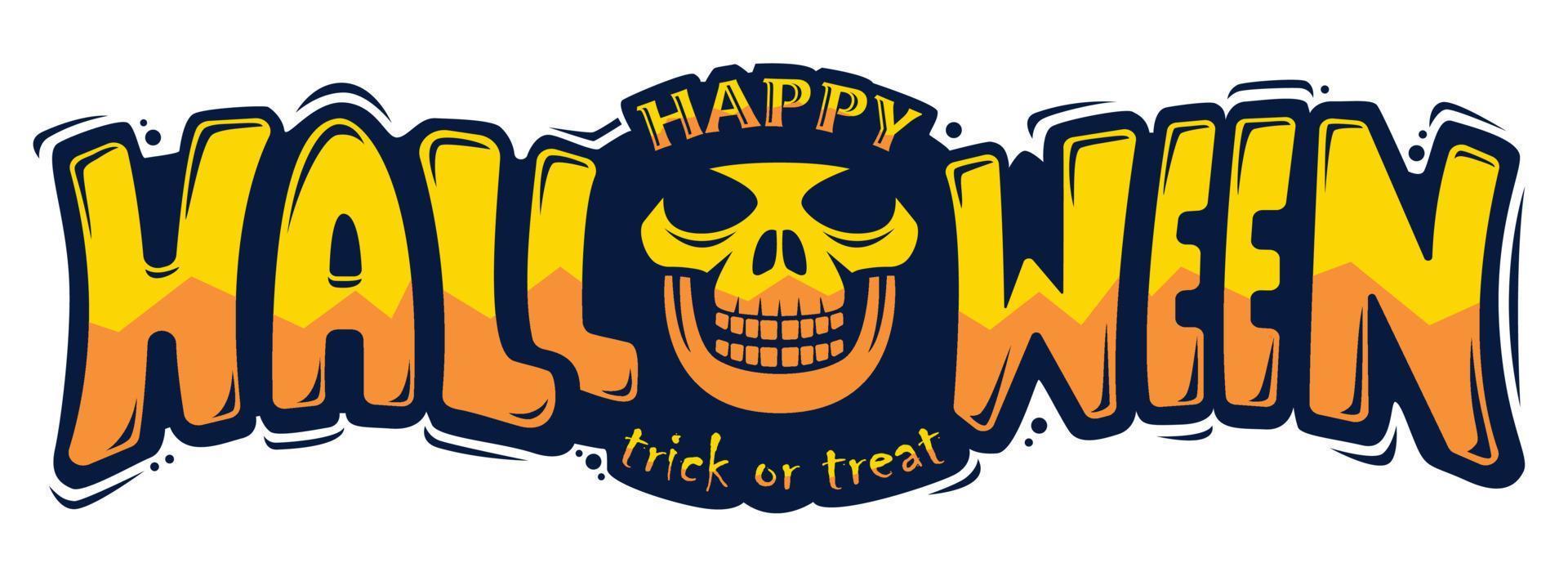 feliz halloween texto diseño, vector