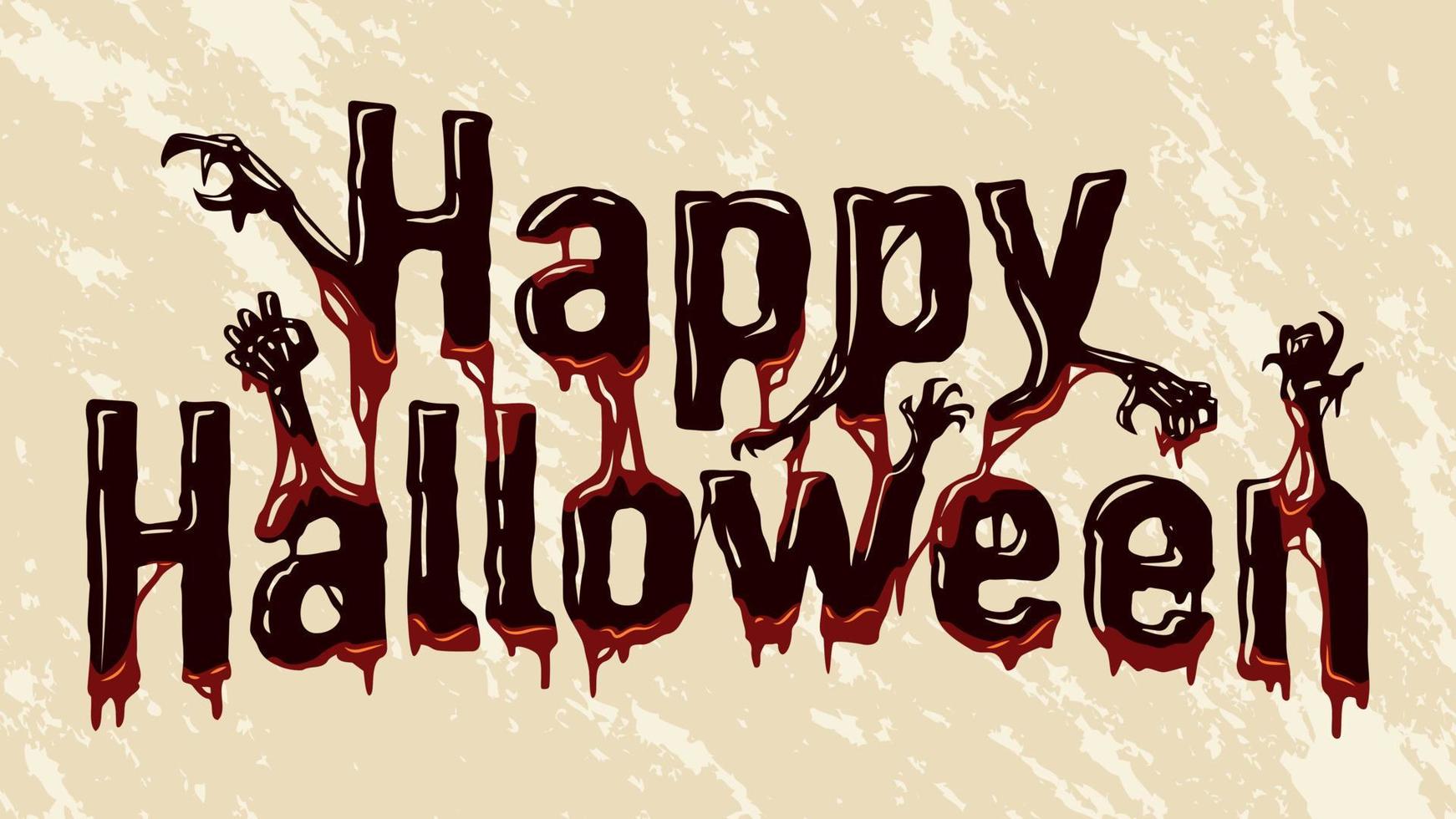 Happy Halloween Text Design, Vector