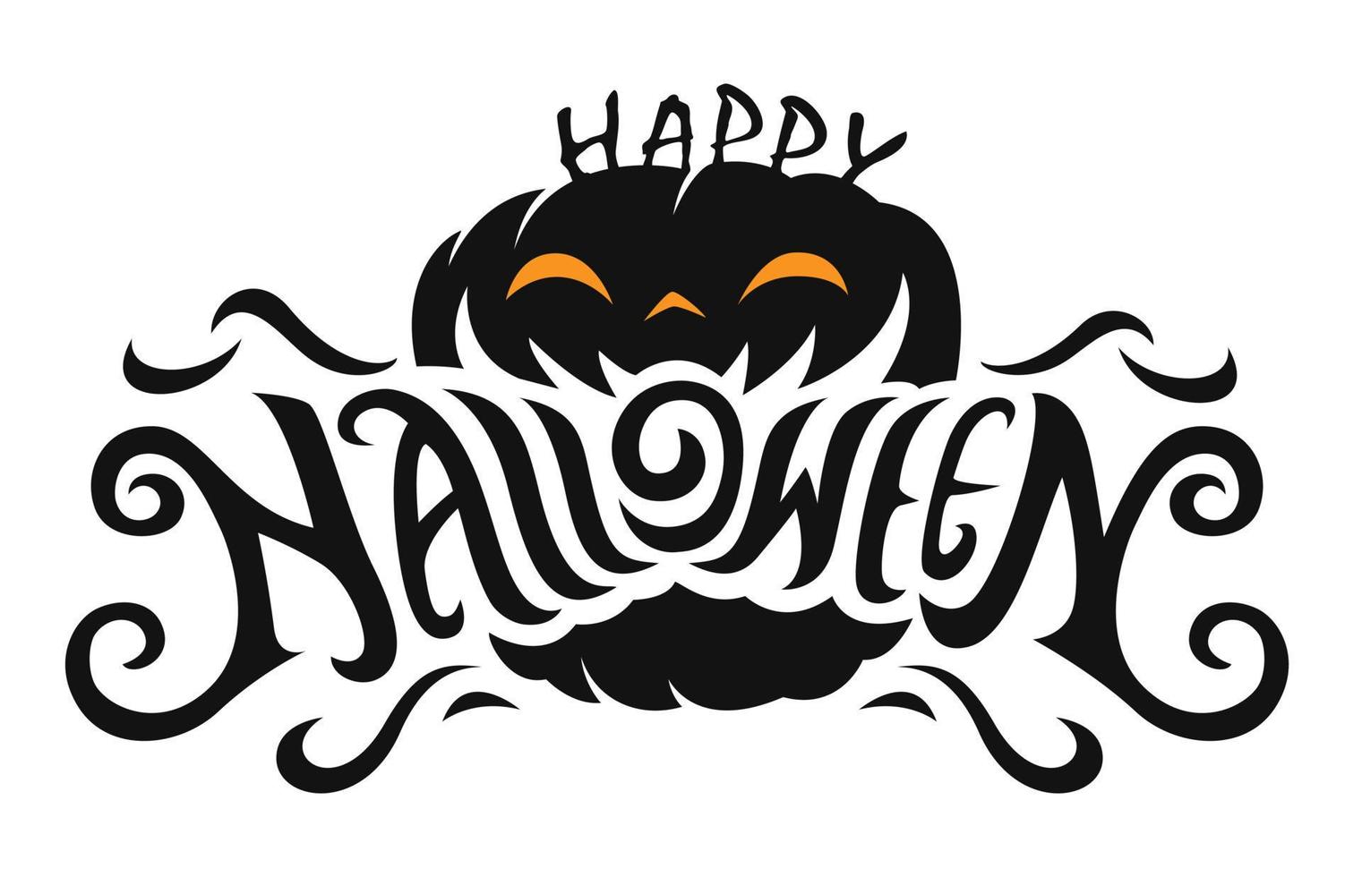 Happy Halloween Text Design, Vector