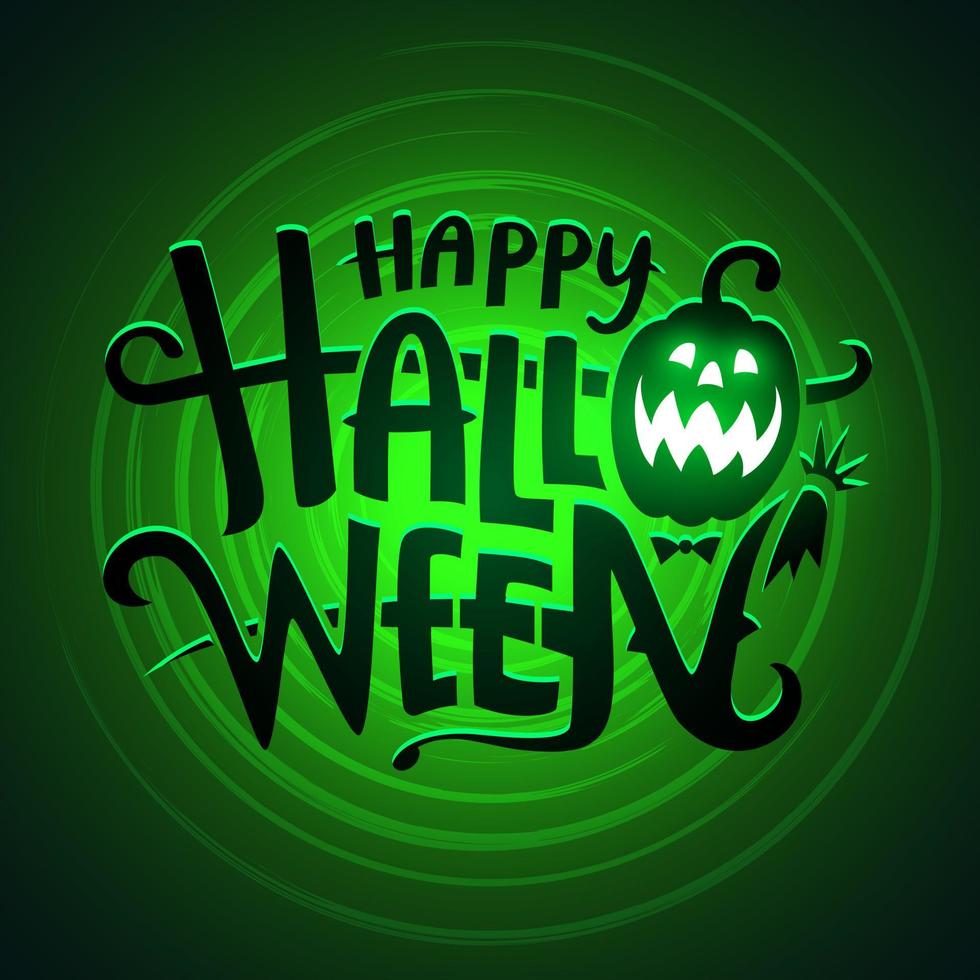 Happy Halloween Text Design, Vector