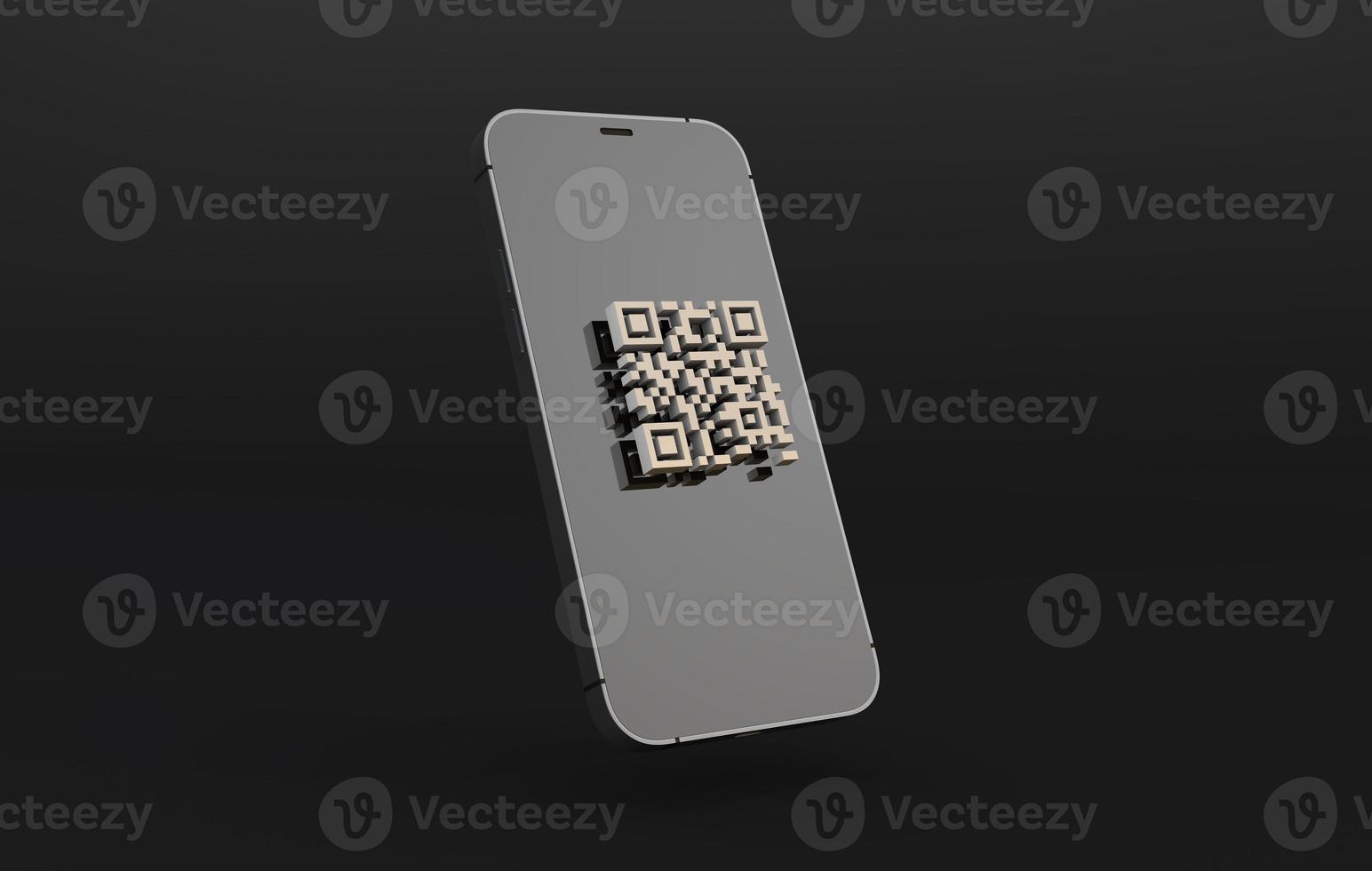 qr code with smartphone digital track and trace concept. 3d render photo