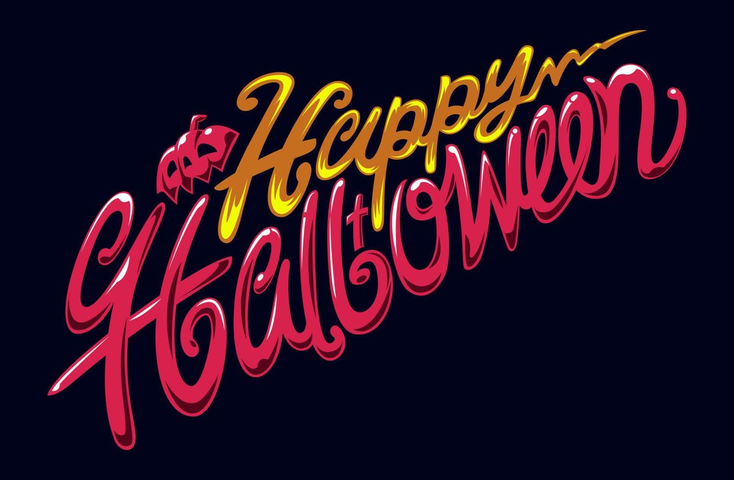 Happy Halloween Text Design, Vector