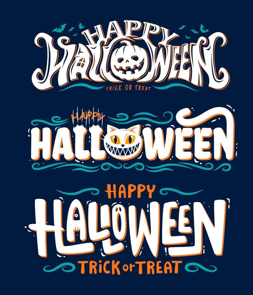 Happy Halloween Text Banner vector
