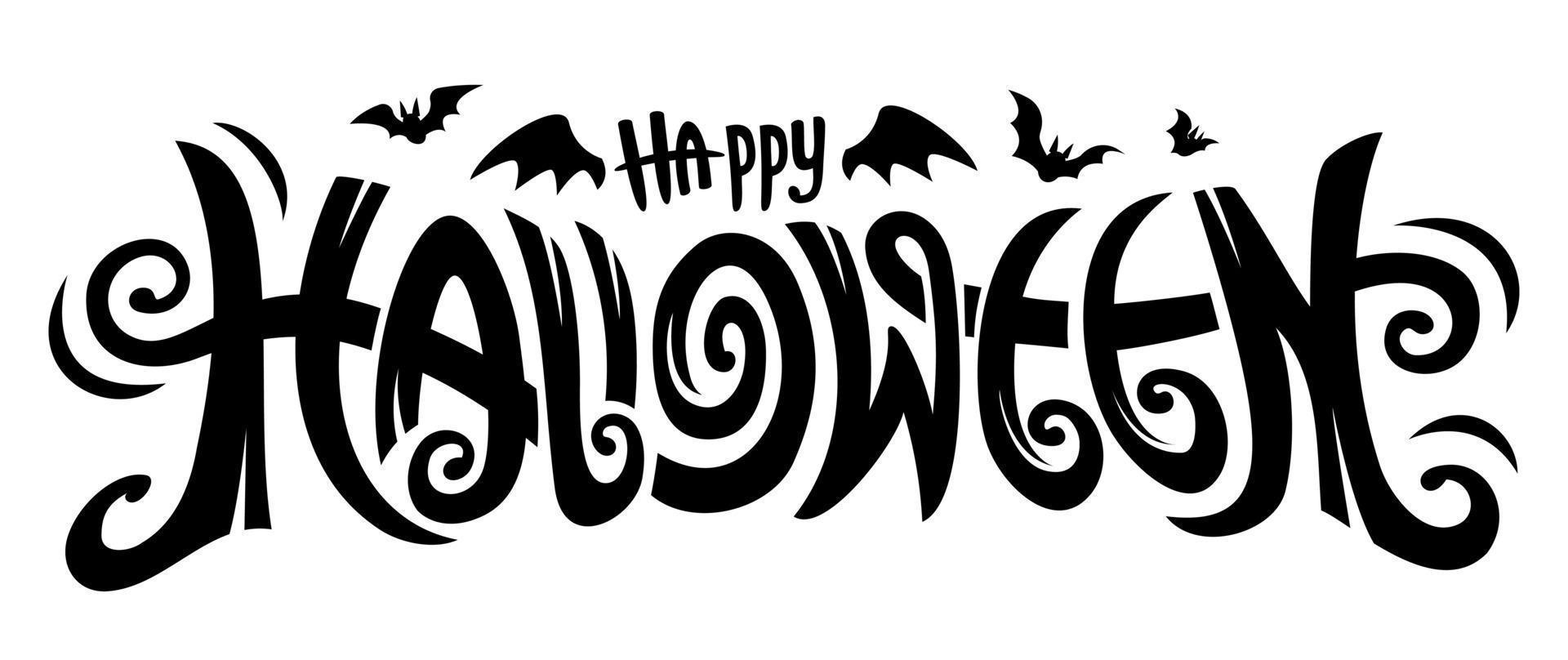 feliz halloween texto diseño, vector