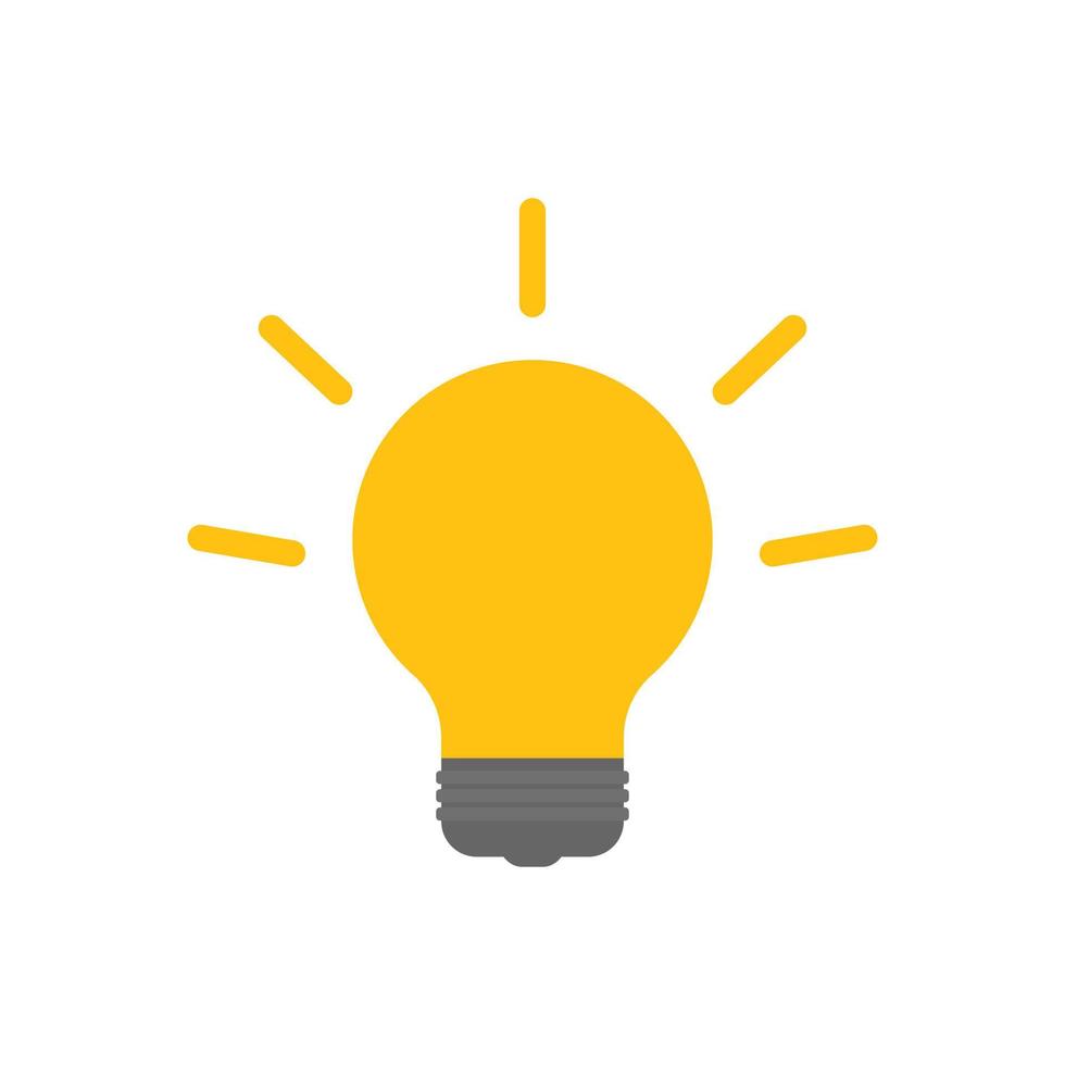 light bulb illumination isolated on white background. new ideas and creative thinking symbol vector