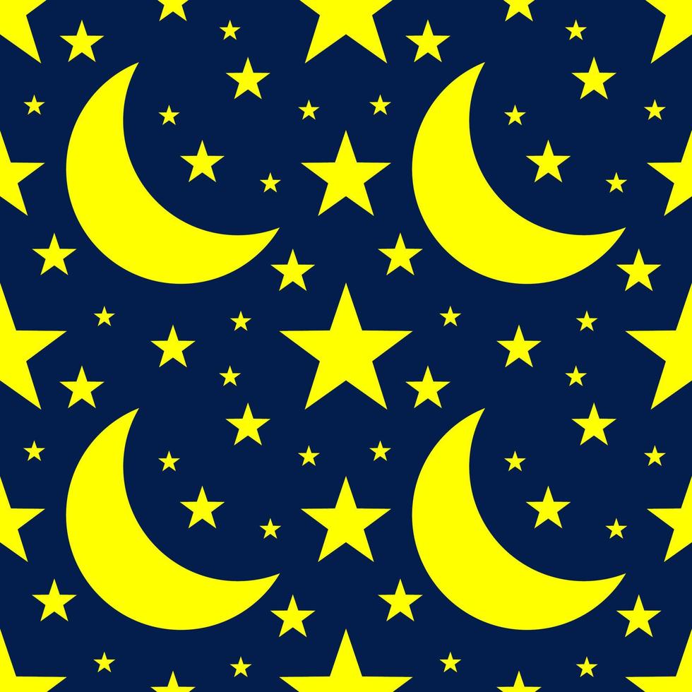 abstract moon and star seamless pattern background vector