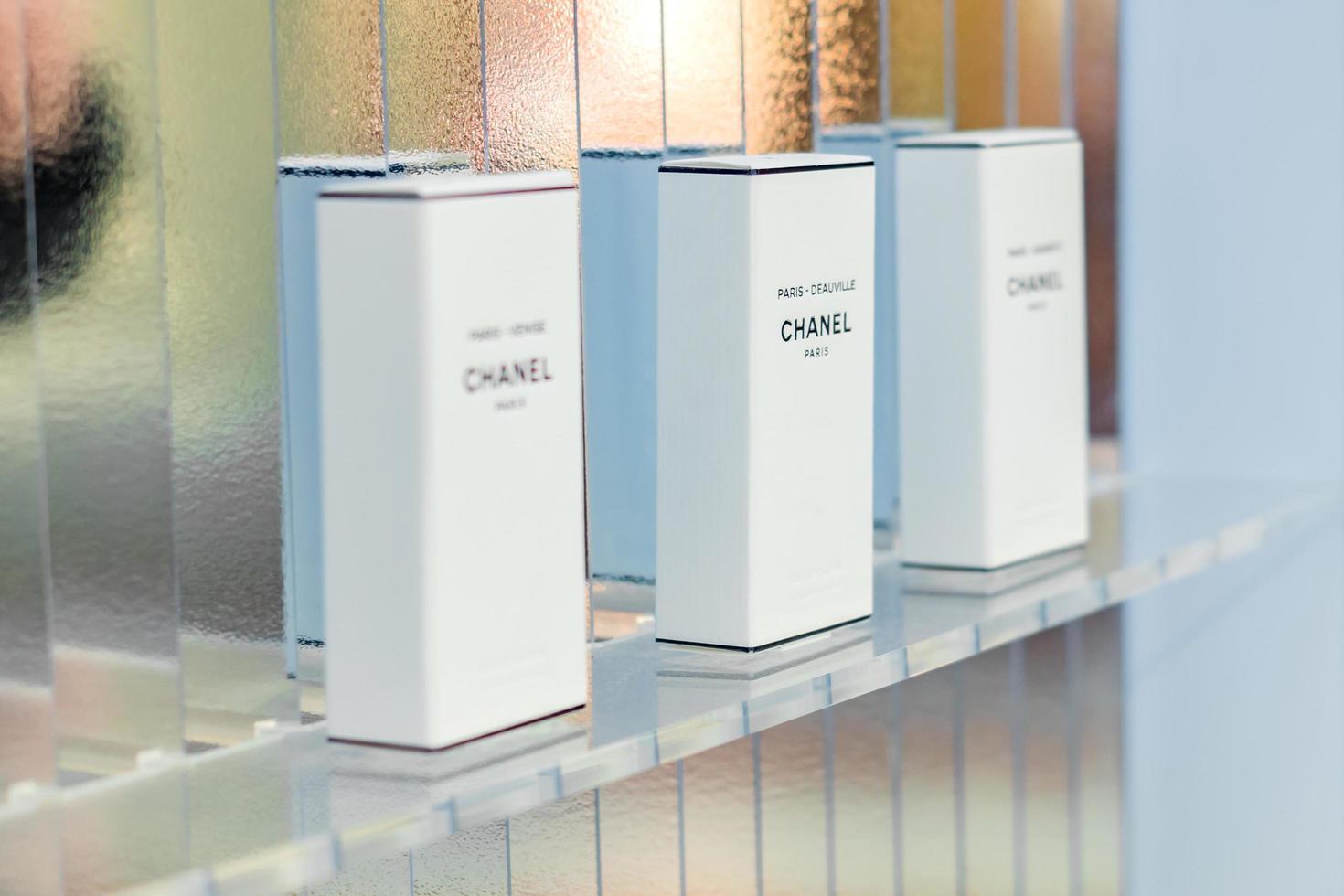 Moscow, Russia, 2018 - LES EAUX DE CHANEL perfume  in boutique store in GUM shopping mall, selective focus photo