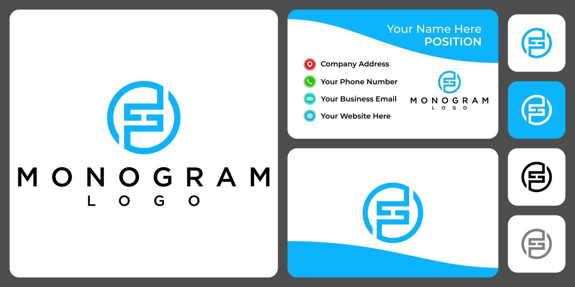 Letter S monogram industry logo design with business card template. vector