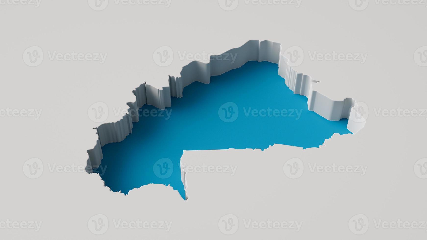 ilustración 3d del mapa de burkina faso mapa de extrusión interior 3d profundidad del mar con sombra interior. para web y aplicaciones foto