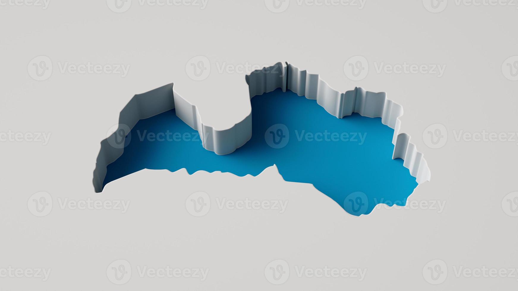 Latvia Map 3d inner extrude map Sea Depth with inner shadow. photo