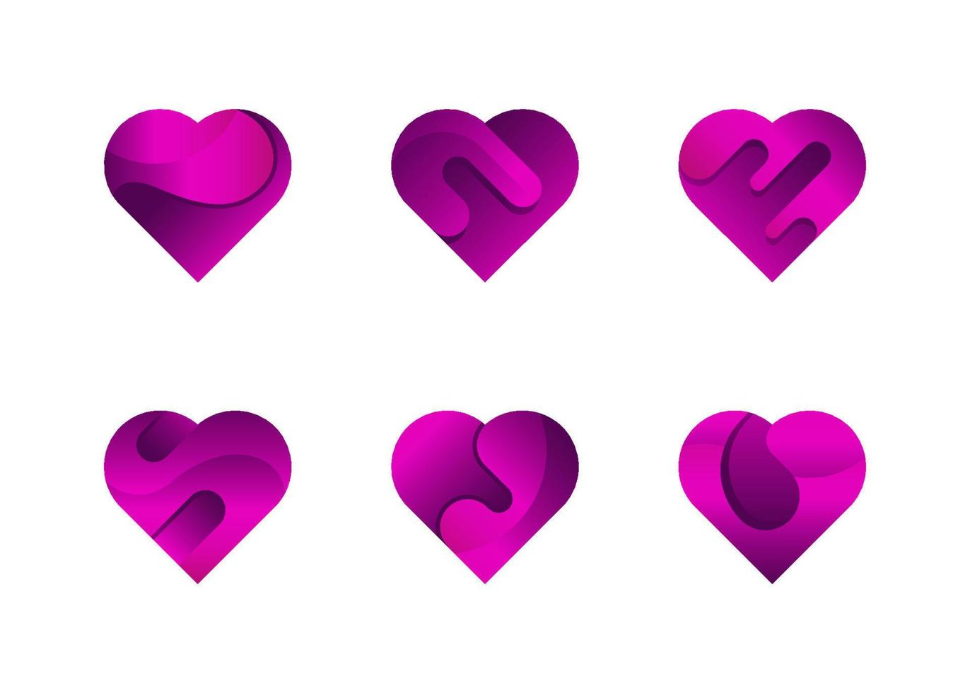 Set of love icons. Love vector illustration. Love logo. Heart symbol.