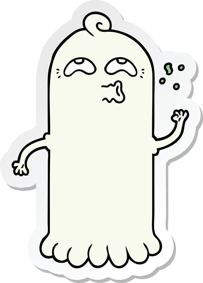 sticker of a cartoon ghost vector