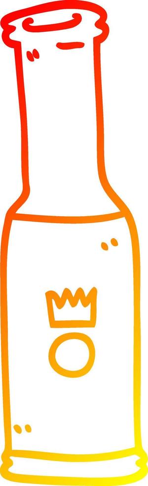 warm gradient line drawing cartoon bottle of pop vector