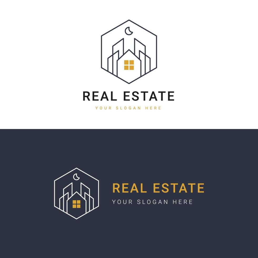 Real Estate logo template, Perfect logo for businesses related to the Real Estate industry. Real Estate Vector Illustration.